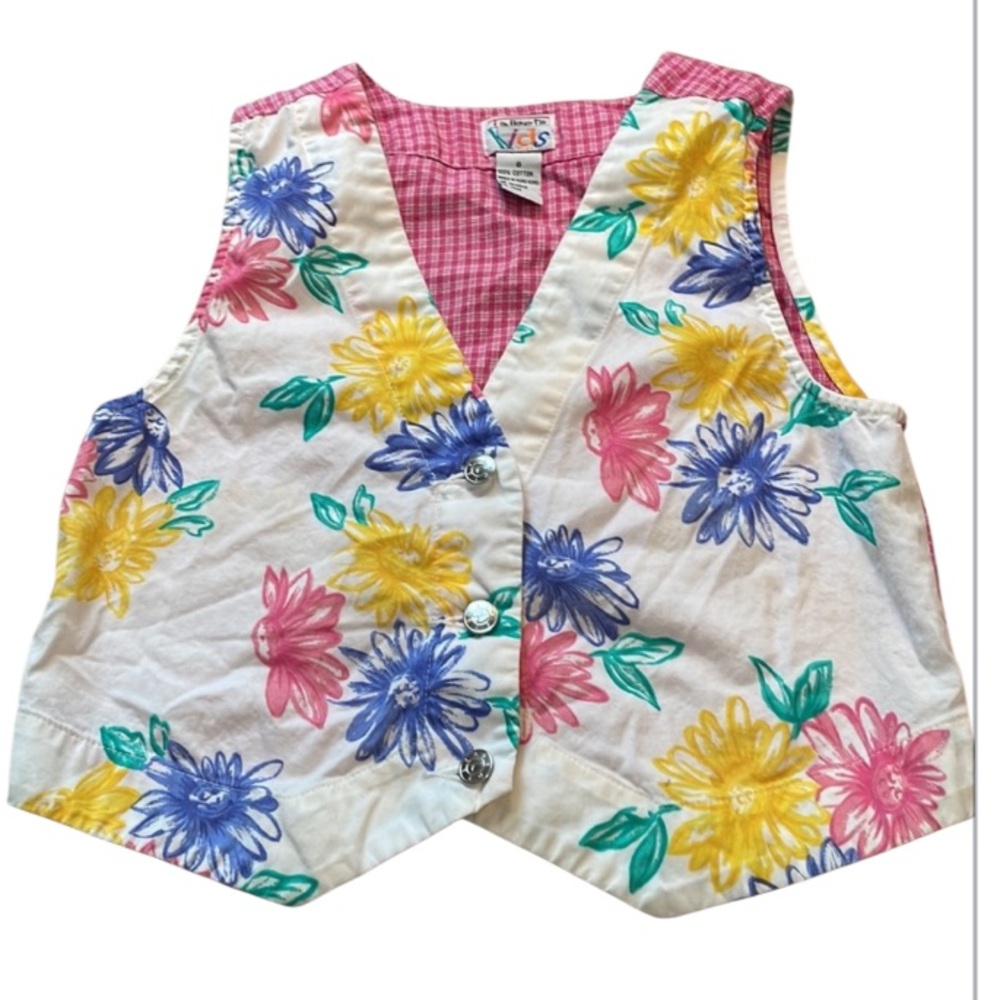 Talbots kids floral vest girls